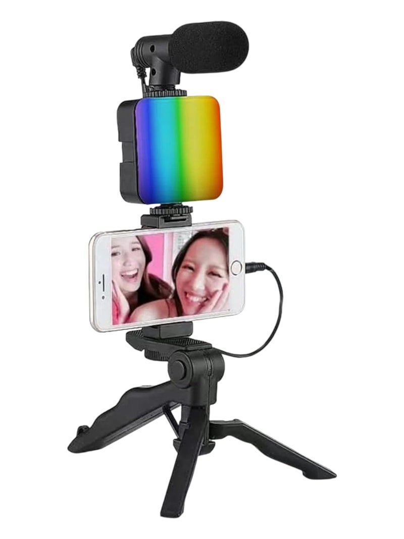 Mobile Phone Video Capture and Capture Kit, Video Making Kit for Live Streaming and Video Shooting, Professional Quality, Compatible with All Smartphones Video Making Accessories Kit (Ay-49 RGB) - Image 1