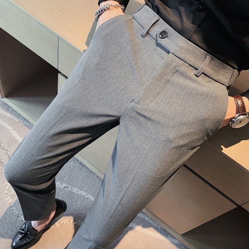 2022 Spring Summer Mens Slim Fit Casual Pants Dark gray  - Image 1