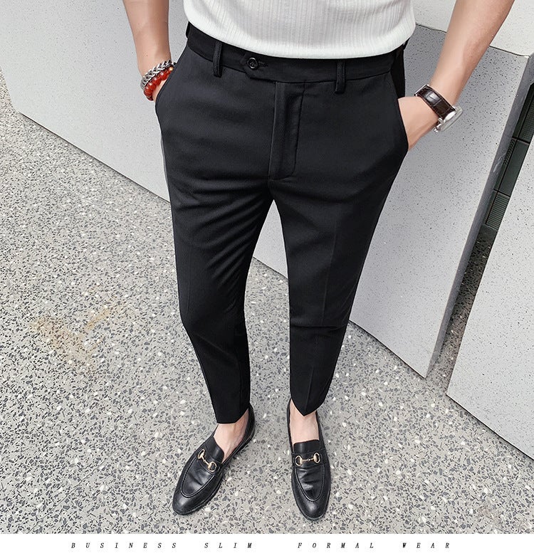 2022 Spring Summer Mens Slim Fit Casual Pants Dark gray  - Image 3
