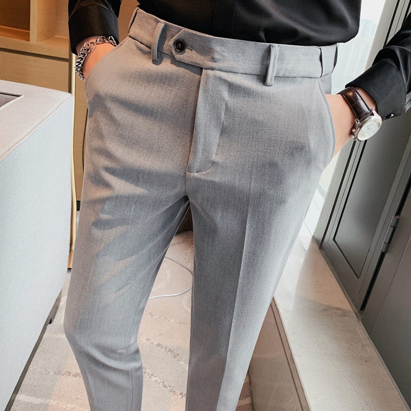 2022 Spring Summer Mens Slim Fit Casual Pants Dark gray  - Image 2