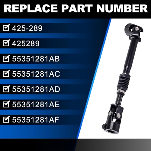 VORGENS 425-289 Steering Shaft Lower Intermediate, Steering Column Shaft Compatible with Jeep Wrangler 2007-2019 Wrangler JK 2018 - Image 3
