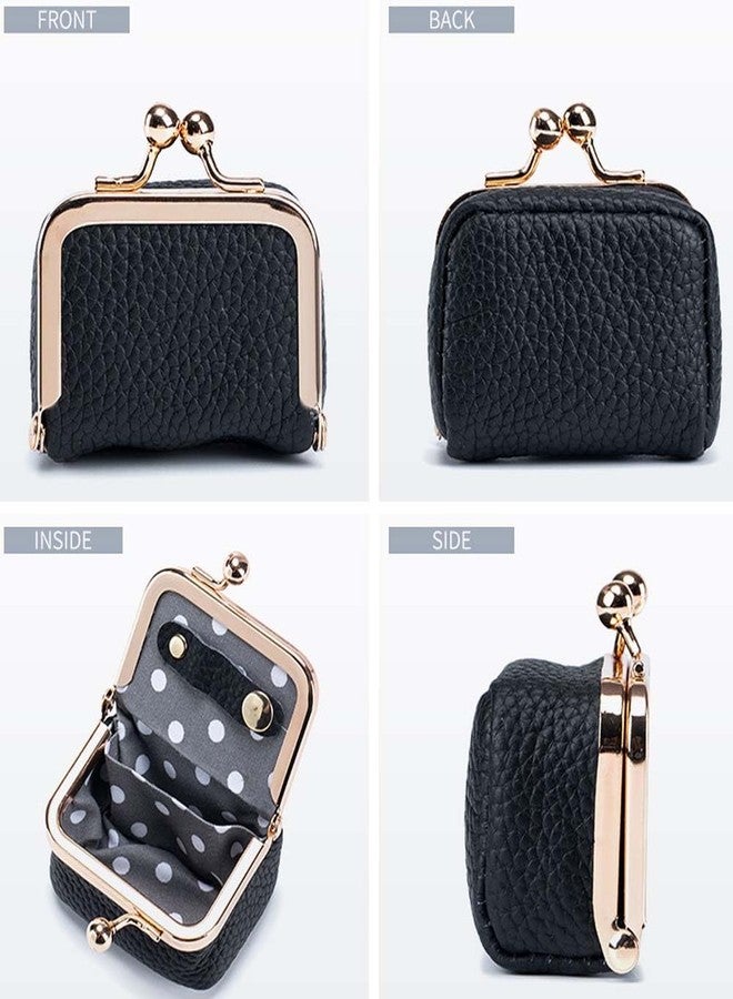 LINXI Mini Leather Jewelry Box, Portable Vintage-Inspired Genuine Leather Coin Purse Jewelry Case with Kiss Lock for Earring/Ring/Necklace/Bracelet (Red) - Image 4
