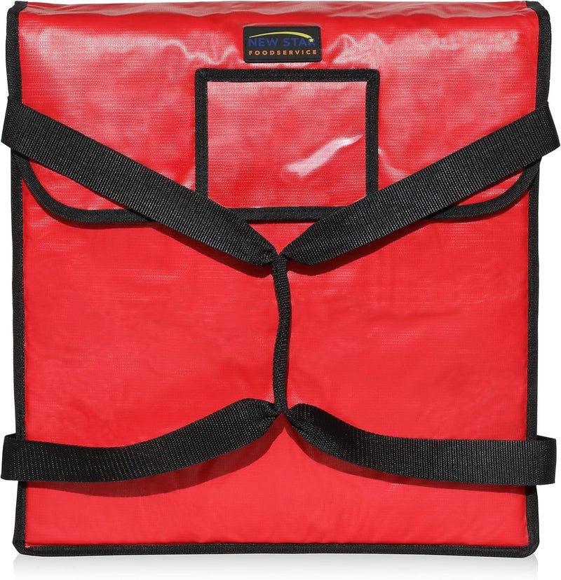 New Star Foodservice 50073 Insulated Pizza Delivery Bag, 18" by 18" by 5", Red - Image 1
