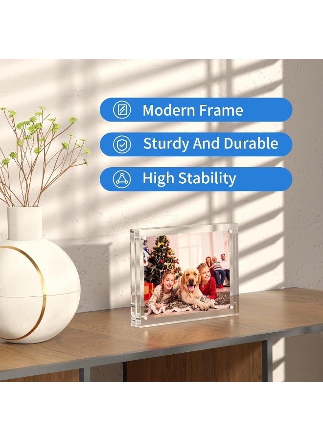 NIUBEE NIUBEE Acrylic Photo Frame 6x8 Double Sided Magnetic Blocks Pet Picture Frame  - Image 4