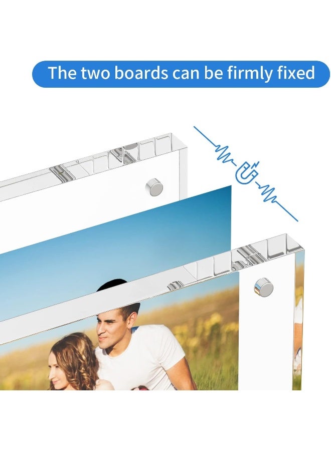 NIUBEE NIUBEE Acrylic Photo Frame 6x8 Double Sided Magnetic Blocks Pet Picture Frame  - Image 5