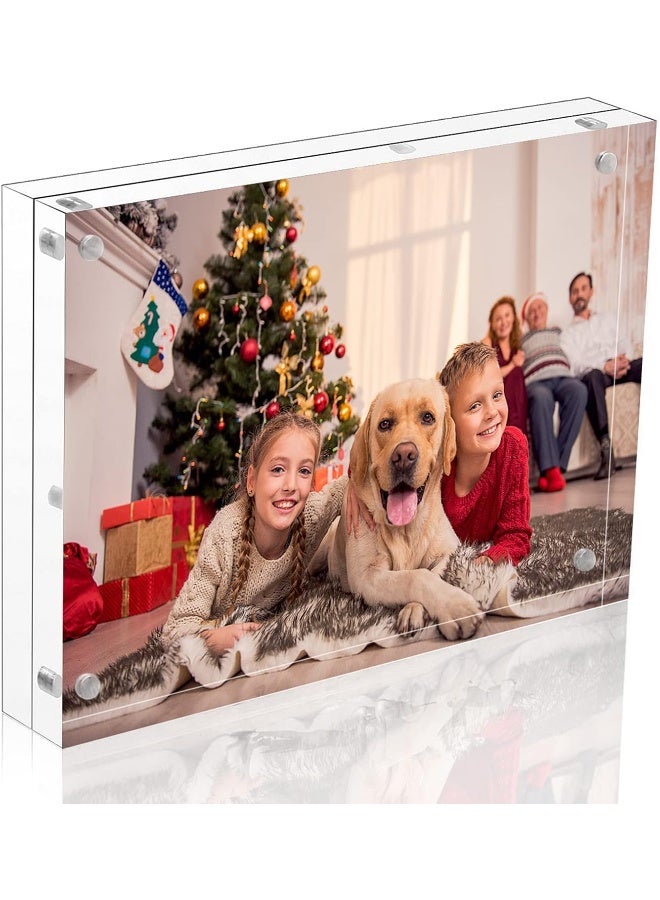 NIUBEE NIUBEE Acrylic Photo Frame 6x8 Double Sided Magnetic Blocks Pet Picture Frame  - Image 3