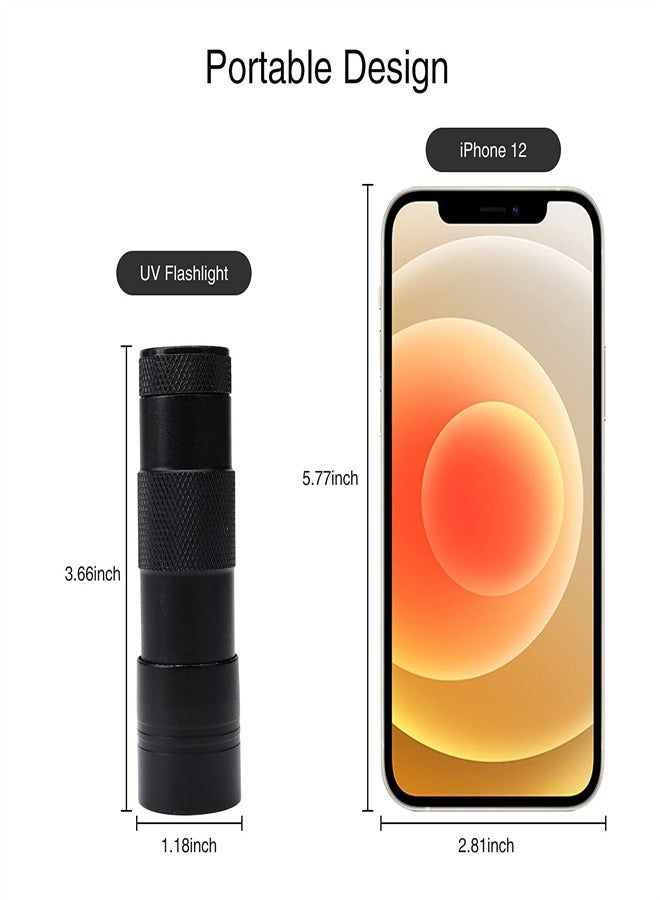 Zikra , 2 Pack UV Flashlights, 12 LED 395nm Blacklight Flash Light, Mini UV Light Torch Detector for Dog Pet Urine Stains, Bed Bugs and Scorpions, Batteries not Included - Image 3