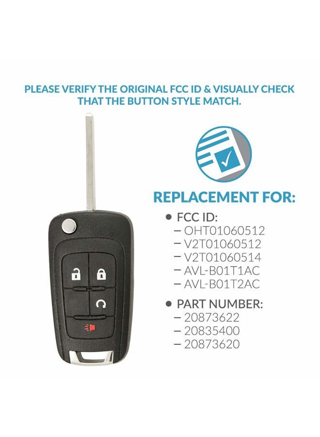 Keyless2Go Replacement Keyless Remote 4 Button Flip Car Key Fob For OHT01060512 - Image 4