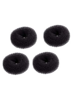 STAR BEJA Extra Small Hair Bun Maker Hair Donut Sock Bun Form for Kids 4 Pack Black  - Image 1