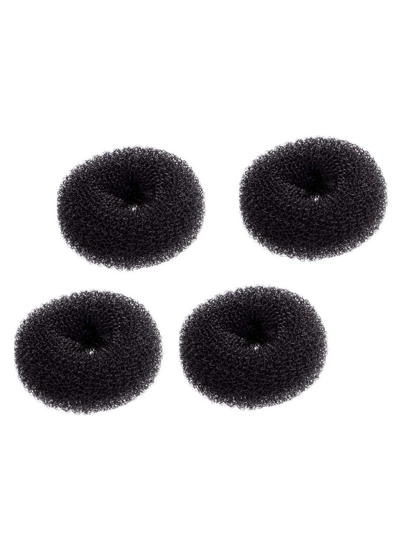 STAR BEJA - Extra Small Hair Bun Maker Hair Donut Sock Bun Form for Kids 4 Pack Black - Image 1