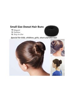 STAR BEJA Extra Small Hair Bun Maker Hair Donut Sock Bun Form for Kids 4 Pack Black  - Image 3
