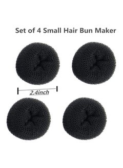 STAR BEJA Extra Small Hair Bun Maker Hair Donut Sock Bun Form for Kids 4 Pack Black  - Image 5