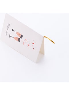 Bimotif Valentine's Day Themed Greeting Card, 10X7 Cm, Wine Glasses 