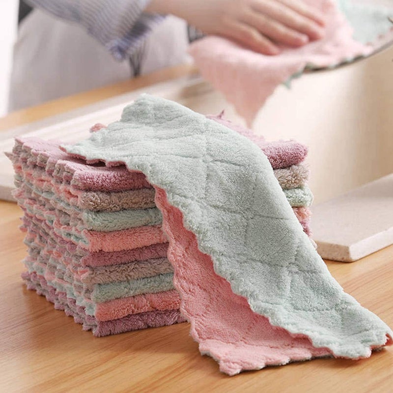 PEGACORN Microfiber Cleaning Cloth Kitchen Towels DoubleSided Microfiber Towel Lint Free Highly Absorbent MultiPurpose Dust And Dirty Cleaning Supplies Multicolor Pack Of 20