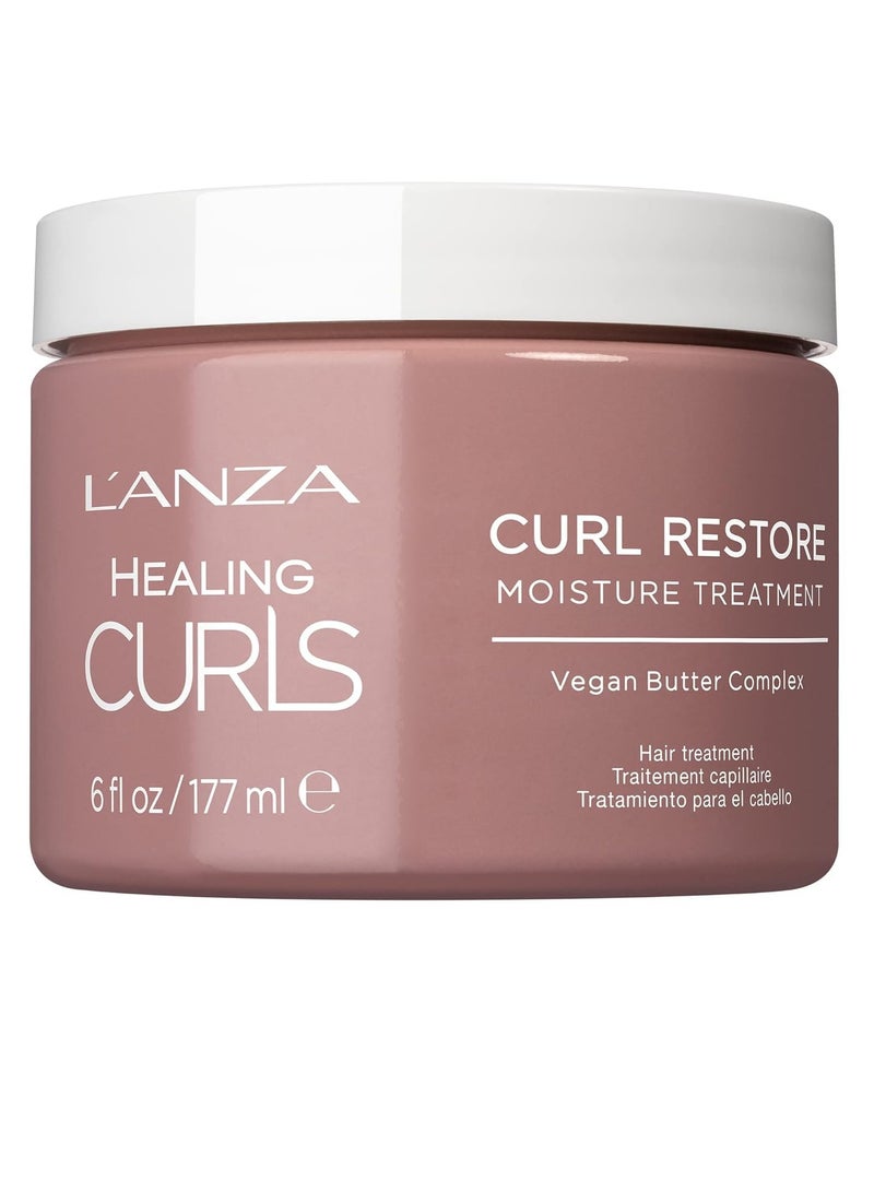 L'ANZA Healing Curls Curl Restore Moisture Treatment - Intensely Moisturizing Leave-In Curl Defining Cream for Taming Frizz and Protection from Heat with Sulphate Free, Paraben Free Formula (6 Fl Oz) - Image 1