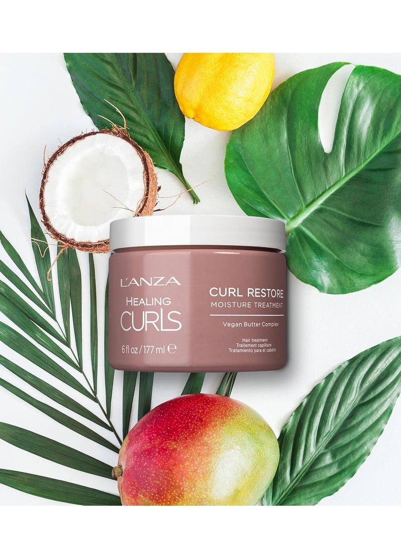 L'ANZA Healing Curls Curl Restore Moisture Treatment - Intensely Moisturizing Leave-In Curl Defining Cream for Taming Frizz and Protection from Heat with Sulphate Free, Paraben Free Formula (6 Fl Oz) - Image 3