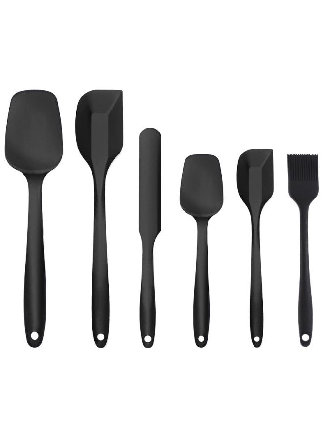Integrated Silicone Scraper Six-piece Set Suit Cake Scraper Cream Spatula Baking Tools Support Generation-Color:Black-Specifications:Silicone Spatula About 30 Grams (opp Bag Packing) - Image 5
