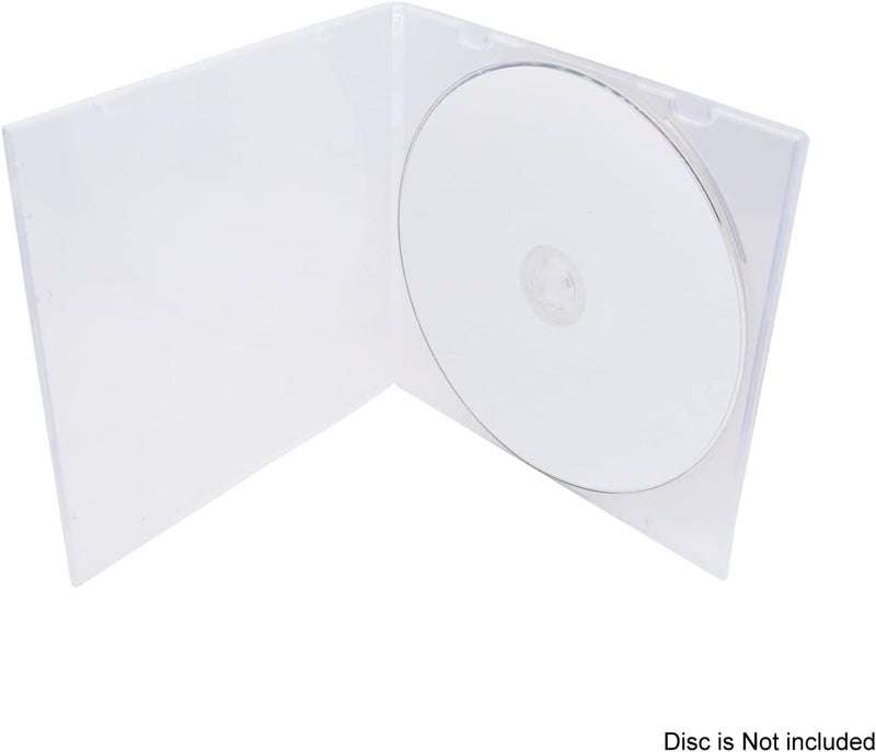 maxtek ماكس تك 52 مم علبة سي دي متينة رقيقة قرص واحد واضحة من بولي بروبيلين بلاستيك 25 عبوة - Image 3