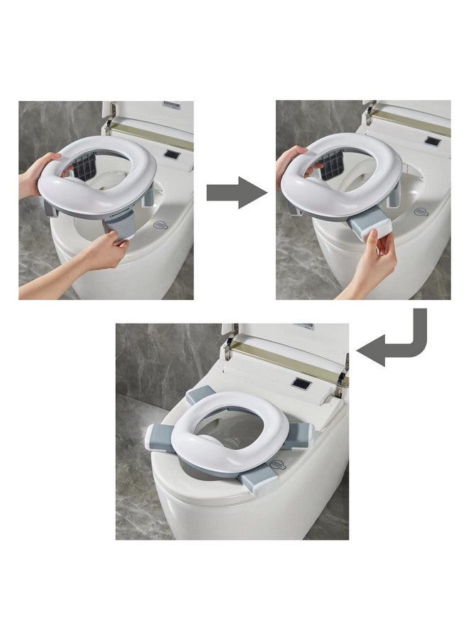 PandaEar Foldable Portable Potty Training Seat for Toddler Kids Travel with Travel Bag and Storage Bag (Grey) - Image 3