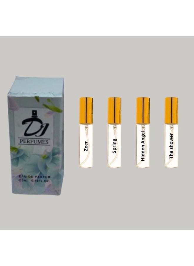 DJ Perfumes 4pcs Assorted Set of EDP 3ml for Women 