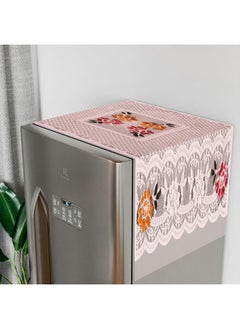 Kuber Industries Kuber Industries Fridge Top Cover | Household Refrigerator Cover | Refrigerator Top Cover for Kitchen | Refrigerator Top Protector | Net Jhalar Fridge Top Cover | Pink  - Image 4