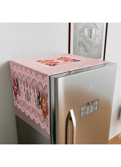 Kuber Industries Kuber Industries Fridge Top Cover | Household Refrigerator Cover | Refrigerator Top Cover for Kitchen | Refrigerator Top Protector | Net Jhalar Fridge Top Cover | Pink  - Image 2