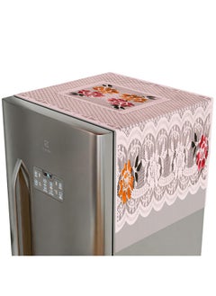 Kuber Industries Kuber Industries Fridge Top Cover | Household Refrigerator Cover | Refrigerator Top Cover for Kitchen | Refrigerator Top Protector | Net Jhalar Fridge Top Cover | Pink  - Image 1