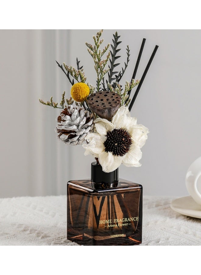 Flower Reed Diffuser Set Scent Diffuser With Sticks Home Fragrance Flower Diffuser For Home Office Bathroom Shelf Decor Shangri-La Scent 120ml