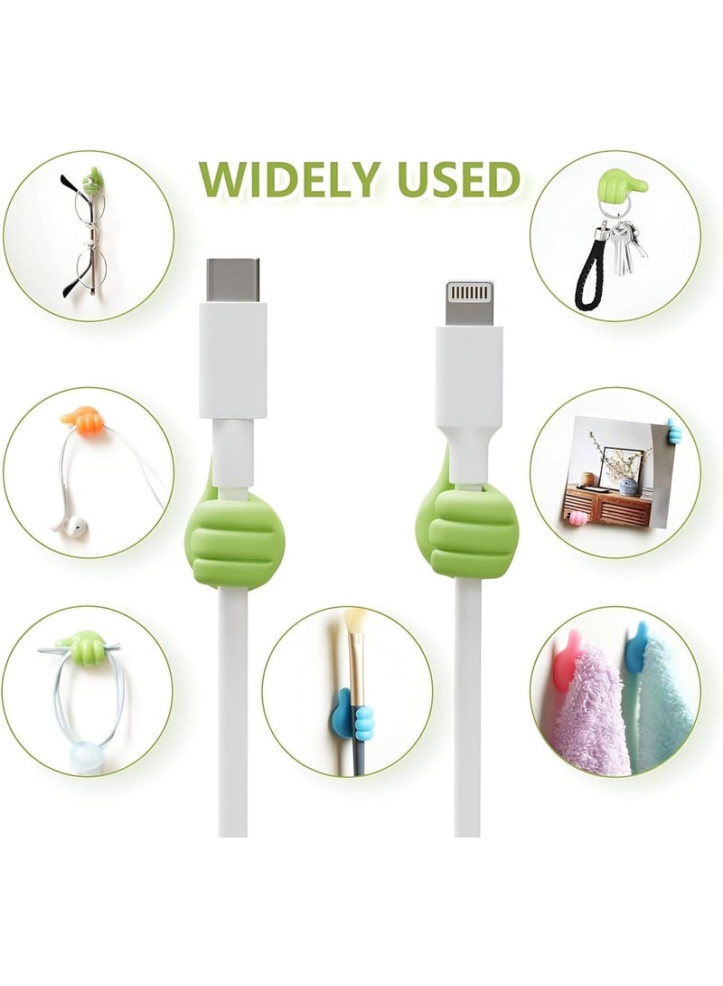 Generic Multi-purpose Organizer and Holder for Cables, Keys, Chargers, and Earphones – Hand-Shaped Self-Adhesive Clip for Home & Office – 10 Pieces, Multicolor - Image 2
