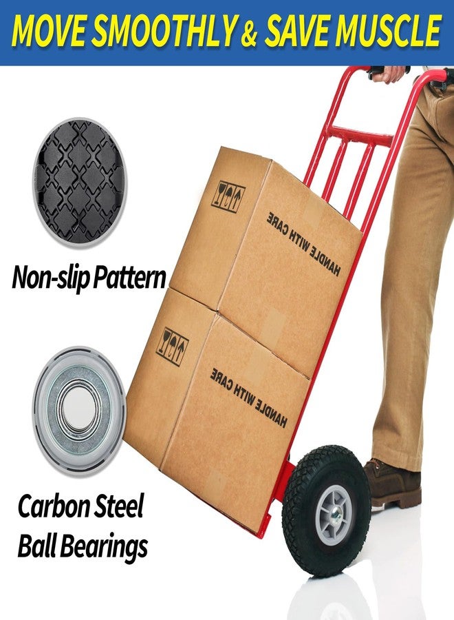 GICOOL 10x3.00-4 Flat Free Tire, 10" Heavy Duty Replacement Tire and Wheel Assemblies, Compatible Cosco Hand Trucks and Trolley Carts, 5/8" Axle Bore Hole, 2.2" Offset Hub, 2-Pack - Image 4