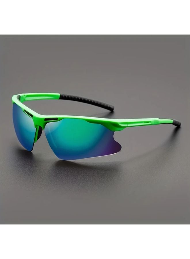 Green Frame Green Coating Non Prescription Eyewear For Men And Women Stylish Everyday Glasses - Image 1