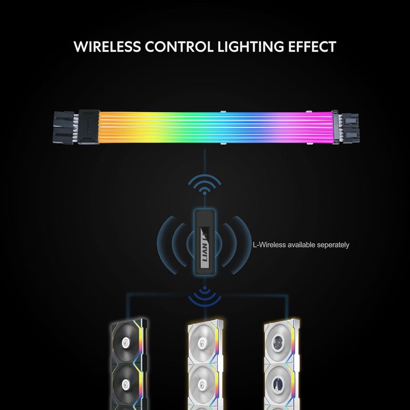 ليان لي سترايمر لاسلكي 8-دبوس (PW8-1W) - كابل تمديد طاقة RGB قابل للعنونة - تحكم لاسلكي بتردد 2.4 جيجاهرتز - وحدة التحكم اللاسلكية غير مرفقة وهي مطلوبة - Image 3