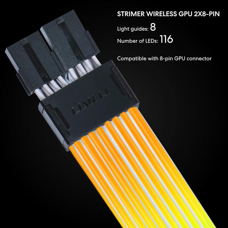 ليان لي سترايمر لاسلكي 8-دبوس (PW8-1W) - كابل تمديد طاقة RGB قابل للعنونة - تحكم لاسلكي بتردد 2.4 جيجاهرتز - وحدة التحكم اللاسلكية غير مرفقة وهي مطلوبة - Image 4