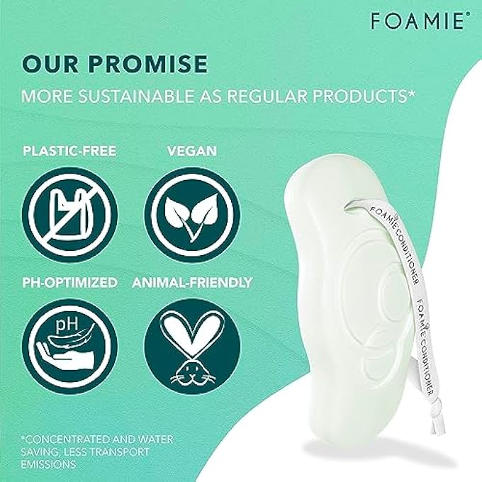 FOAMIE SOLID CONDITIONER FOR DRY HAIR WITH ALOE VERA THAT INTENSIVELY MOISTURISES HAIR, 100% VEGAN, PLASTIC AND SULPHATE-FREE 80G - Image 2