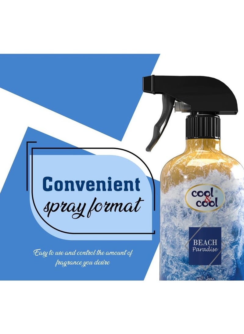 Cool & Cool Beach Paradise Air Freshener Long Lasting Fragrance 500ml  - Image 3