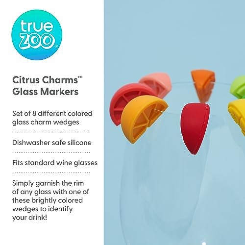 True Zoo TrueZoo Silicone Drink Charms, Identifier for Drinks, Cocktails, Dinner, Birthday, Wedding, Bachelor Bachelorette Party, Holiday, Game Nights, Movie Night, Picnic, Outdoor, Pool Parties, Home Bar - Image 2