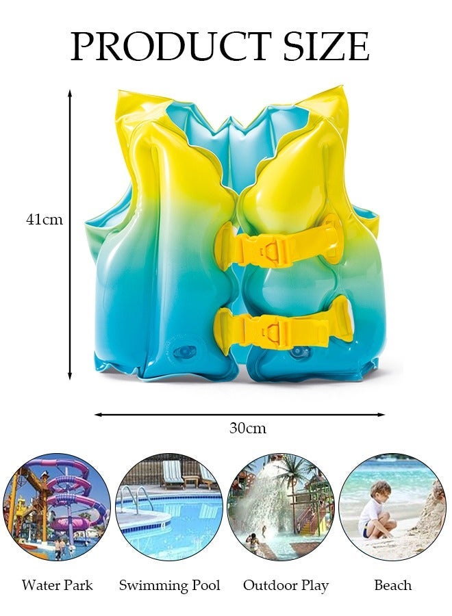 DUNISO Kids Swim Trainer Vest Inflatable Swim Vest for Kids Toddlers, Ideal Buoyancy Swim Aid Swimsuit Flex-Form Design with Adjustable Safety Strap - Image 2