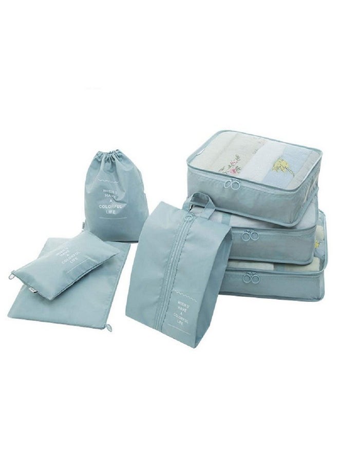 Styleys Styleys 7 Pcs Set Packing Cubes Travel Organizer, Packing Cubes for Travel, Luggage Organizer Bags Travel Organizer Pouch, Travel Accessories (Sky Blue, S11003)  - Image 1