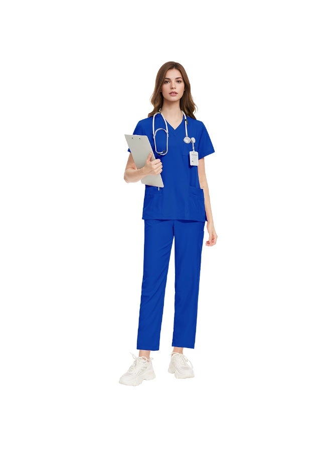 NIBEMINENT Scrub Set  Doctor Nurse Uniforms Hospital Beauty Salon Surgeon Clinic Medical Nursing Clothes Dental Pediatric Work Suit - Image 1