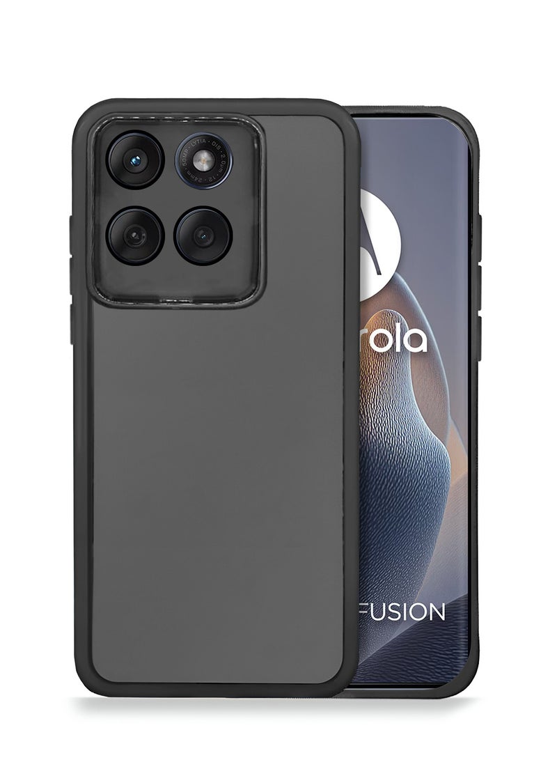 Wtech Motorola Edge 60 / Motorola Edge 60 Fusion 5G 2025 Soft Transparent TPU Camera Protection Silicone Ultra Thin Phone Stylish Electroplated Camera Border Back Case Cover - Black - Image 1