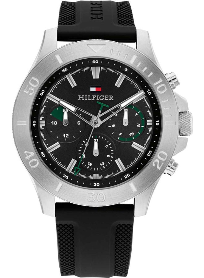 TOMMY HILFIGER Men's Black Dial Analog Quartz Watch 46 mm -  1792111 