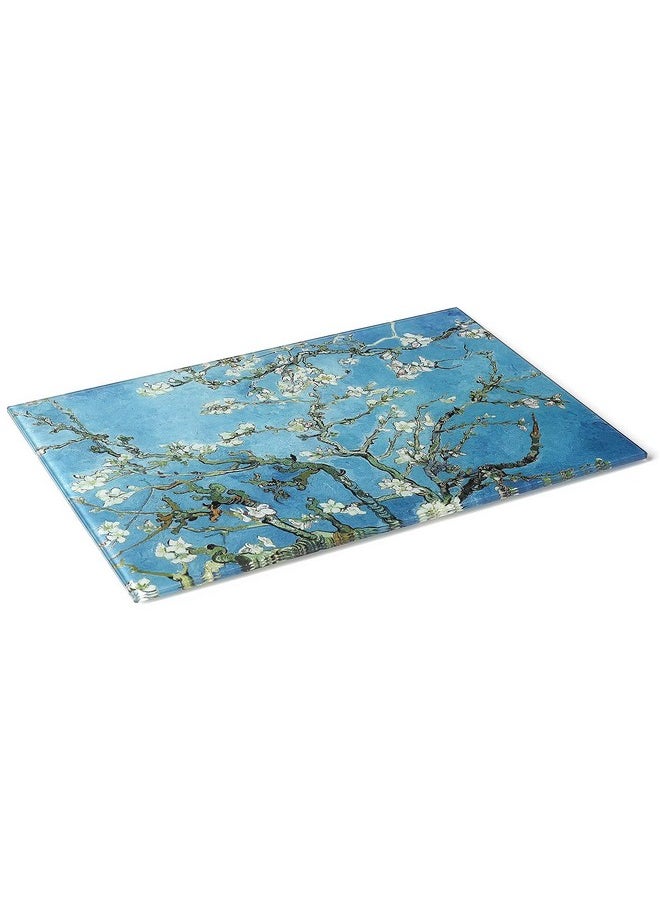 menesia Menesia Tempered Glass Cutting Board for Kitchen, Van Gogh Design Green Flower, Small Heat Resistant Cutting Boards, Dishwasher Safe Chopping Board(Small 8x12inch)  - Image 5