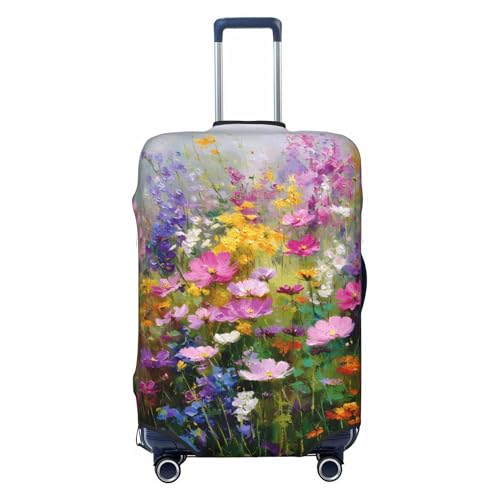 Worltoldb Spring Floral Travel Luggage Cover Polyester Suitcase Protector Washable Baggage Covers Fits 1821 Inch - Image 1