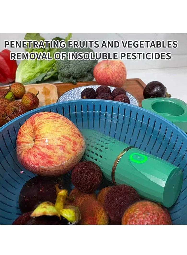 AROAQ Wireless Food Cleaning Machine, Portable Ultrasonic Fruit Vegetable Washing Machine, Rechargeable IPX7 Waterproof Food Sterilization Device Suitable For Outdoor Picnic, (4400mah, White) - Image 4