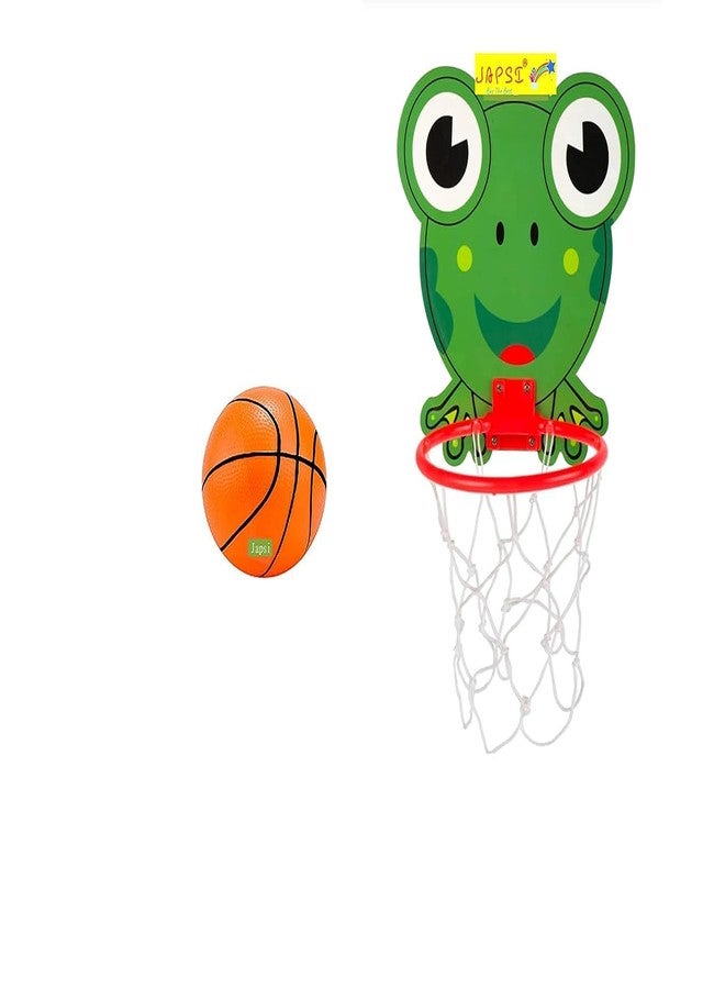 JAPSI Ball with Net for Kids (Turtle Print) | Basket Ball Kit for Kids | Wall Hanging Basket Ball Net with Ball | Basket Ball Toys for Kids 3 Years | Basket Ball Hoop for Kids Indoor | - Image 1