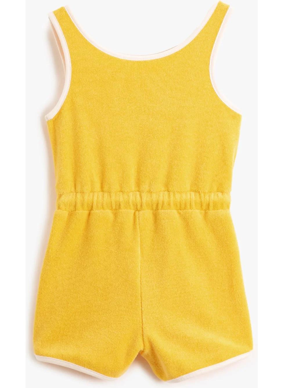 كوتون Cotton Shorts Overalls Sleeveless Round Neck Terry Fabric Tie Waist
