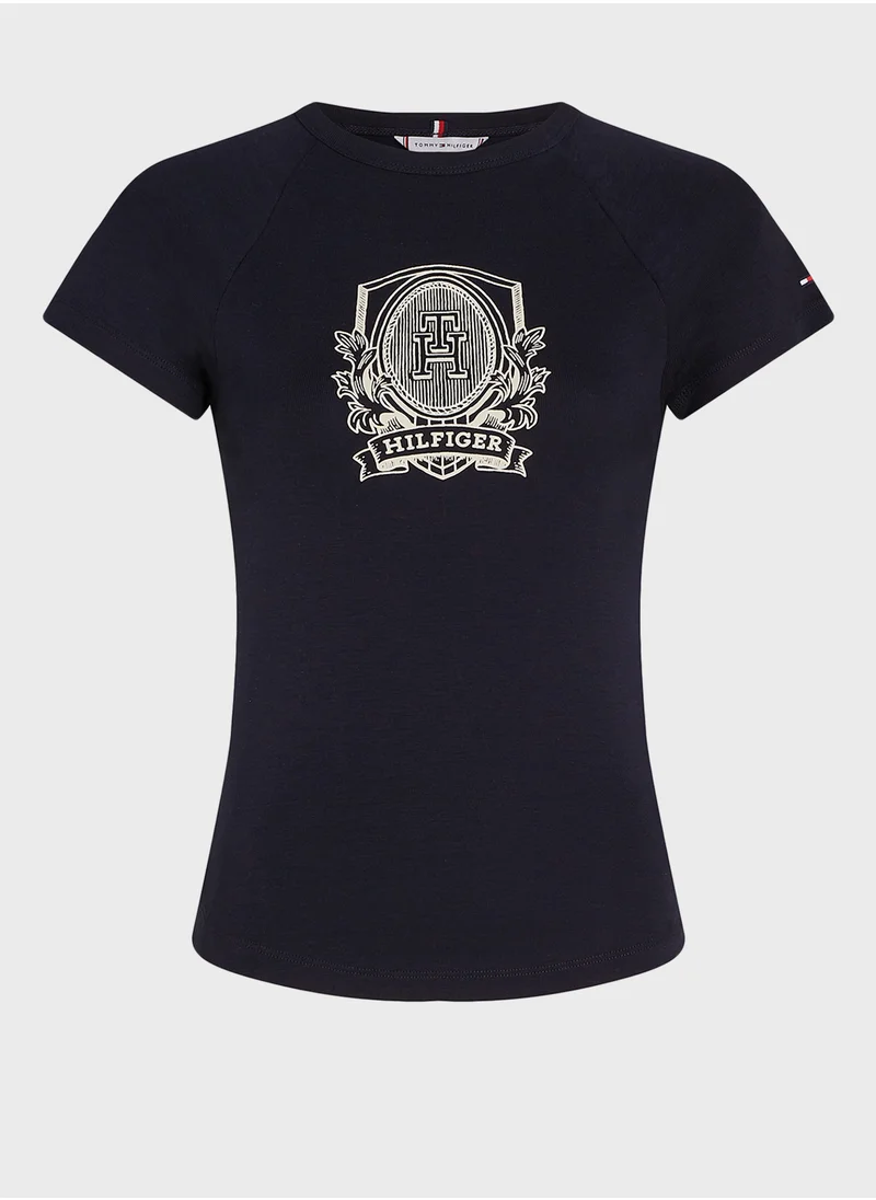تومي هيلفيغر Crew Neck Logo T-Shirt