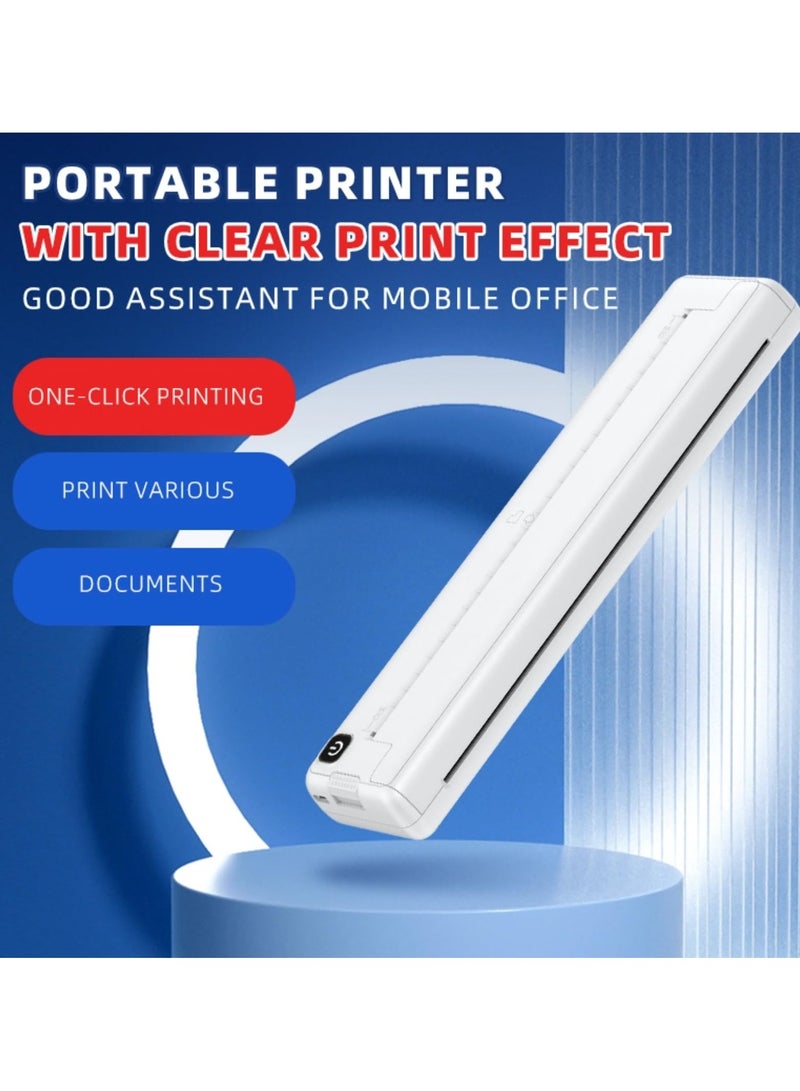 X8 Portable Thermal Printer, Supports A4 Thermal Paper, 200DPI Inkless Mobile Travel Printers for Car School Office, Mini Bluetooth Printer for Android for iOS Phone - Image 2