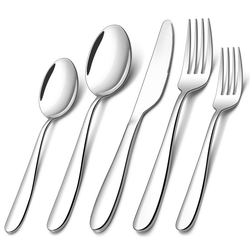 40piece Silverware Set for 8 Stainless Steel Flatware Cutlery Set Kitchen Utensil Tableware sets Include Spoon Fork  Knife for Home Dishwasher Safe