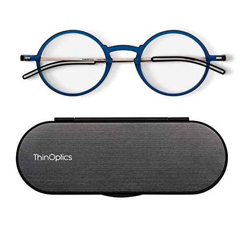 ThinOptics Unisex Adult Glasses Reading, Regular Case / Round Blue, 1.50 US - Image 2